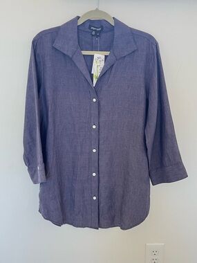 NWT Paperwhite 100% Linen Button-Down Shirt Nordstrom Rack